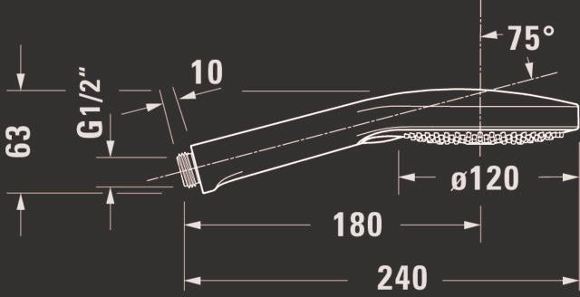 DURAVIT Handbrause MinusFlow 3-Jet D120 Rain/Pulse/Mono, Schwarz Matt – 120 mm Duschkopf mit Antikalk