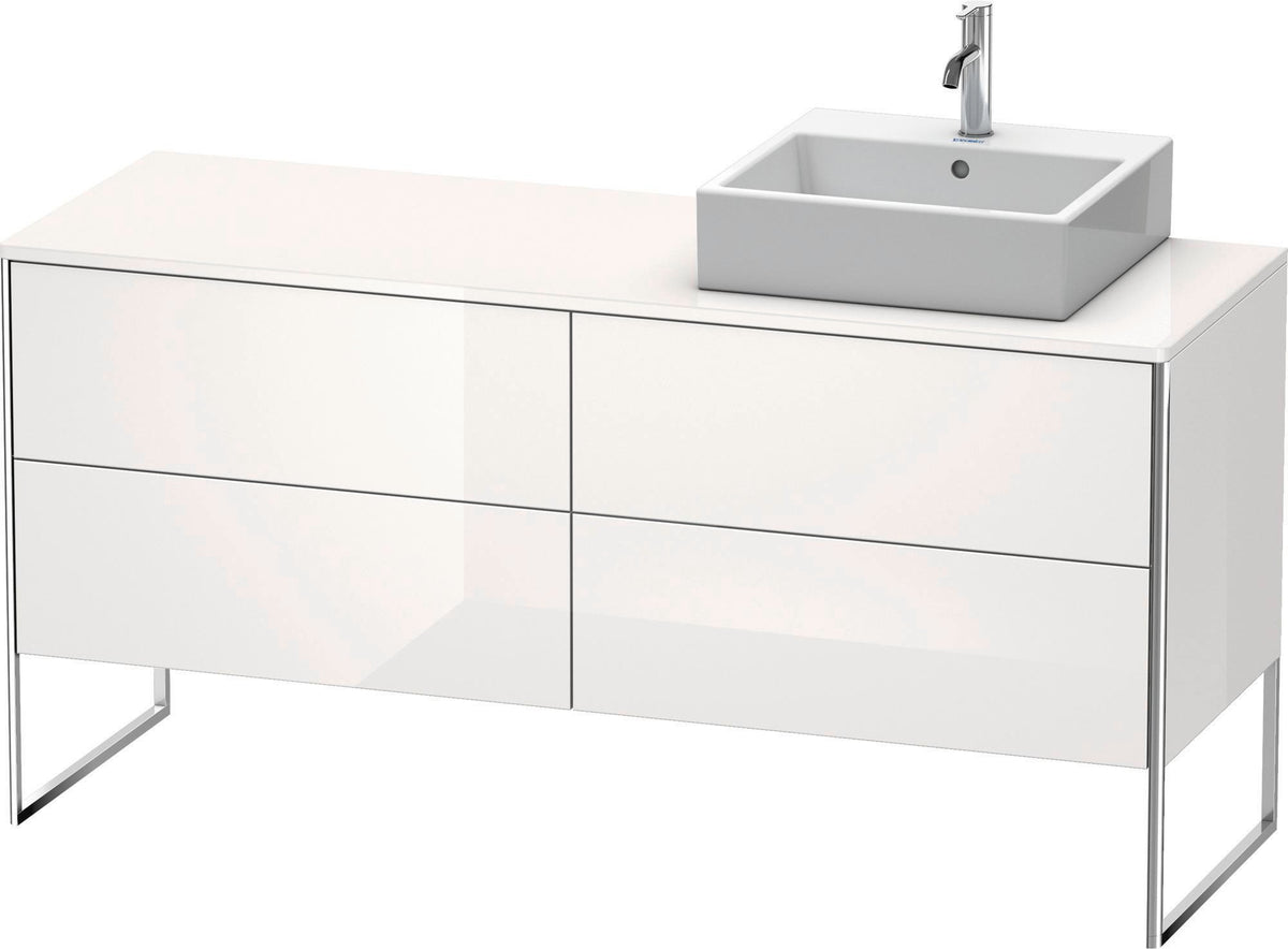 DURAVIT XSquare Waschtischunterbau bodenstehend 1600 mm betongrau matt mit 4 Auszügen