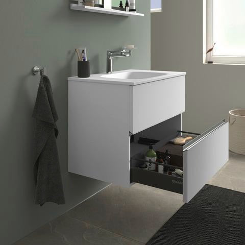 DURAVIT Sivida Spiegelablage 800x115x35mm Chrom/Weiß Matt – Montage unter Spiegel inkl. Befestigungsmaterial