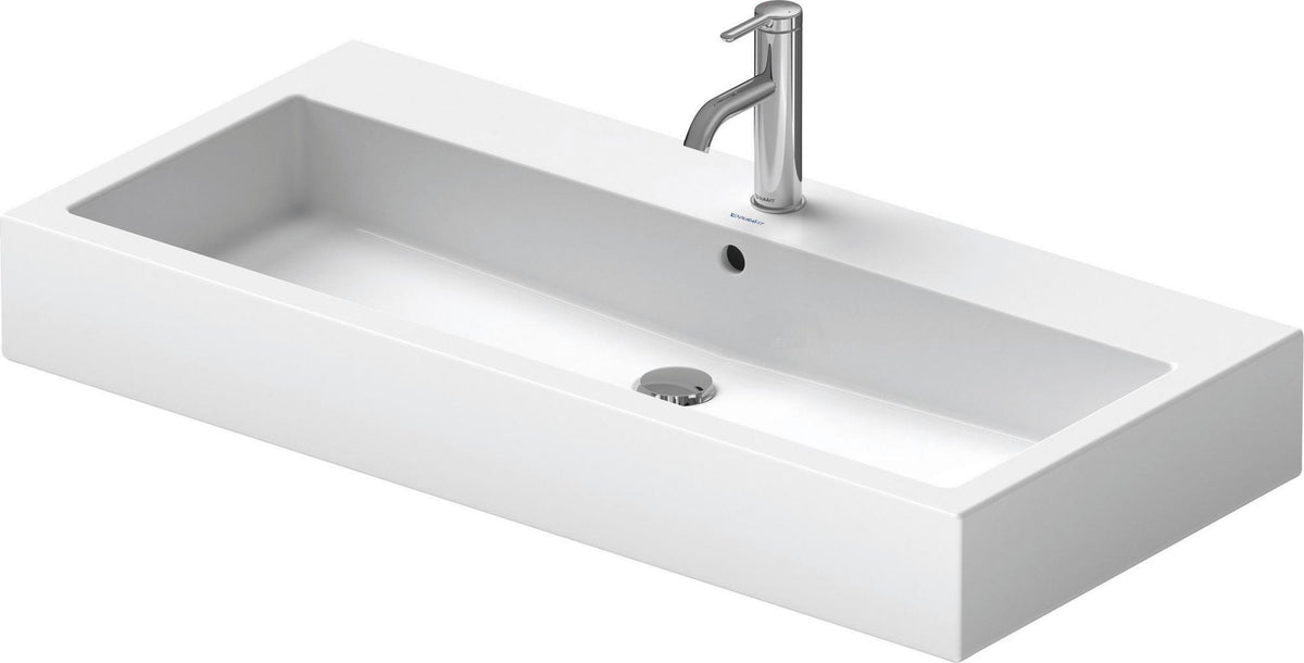 Duravit Waschtisch Vero 1000 mm mit Überlauf, 2 Hahnlöchern und geschliffenem Weiß