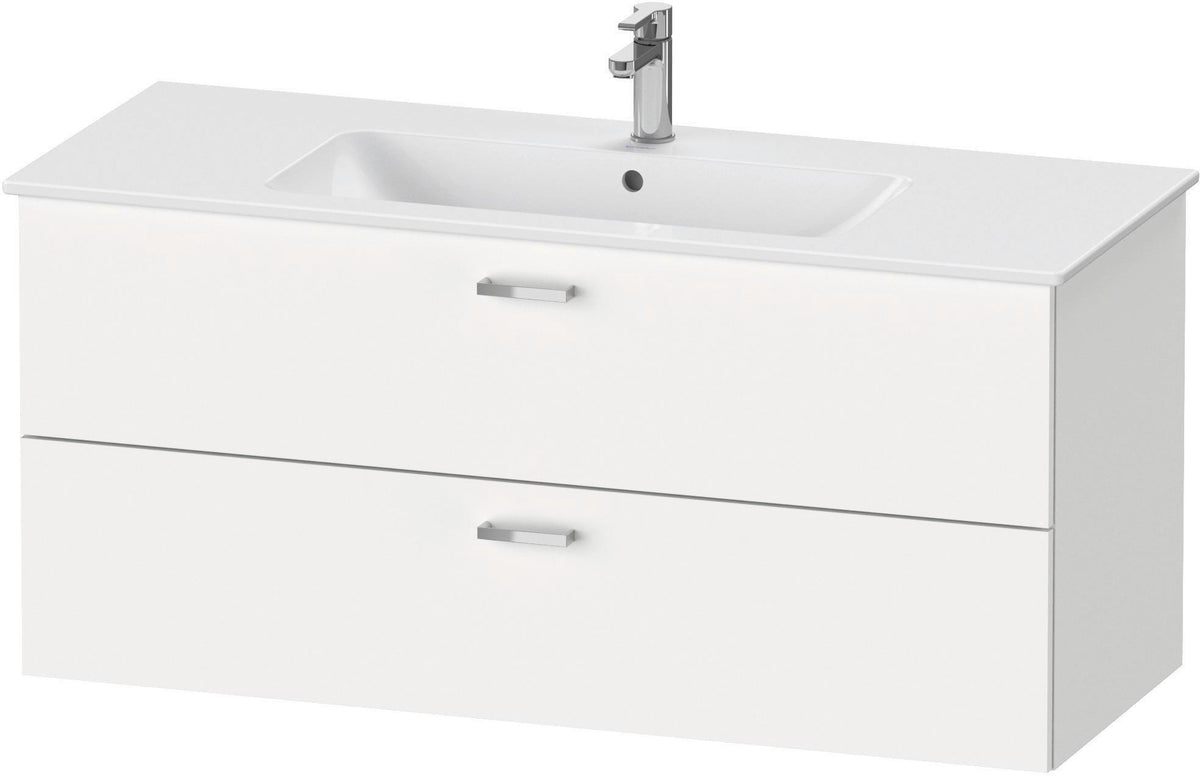 Duravit XBase Waschtischunterbau wandhängend 600 mm, 2 Schubkästen, weiß matt, Soft-Close