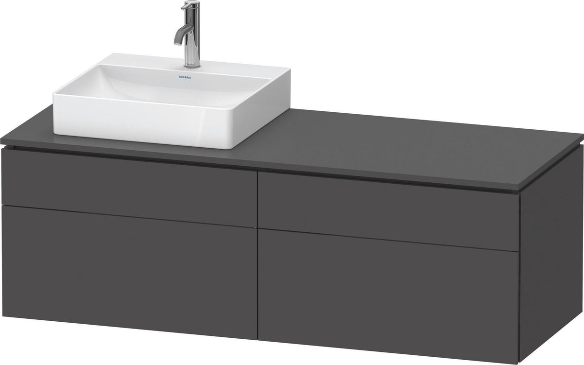 Duravit L-Cube Konsolenwaschtischunterbau 1420 mm Taupe Supermatt mit Tip-On Technik