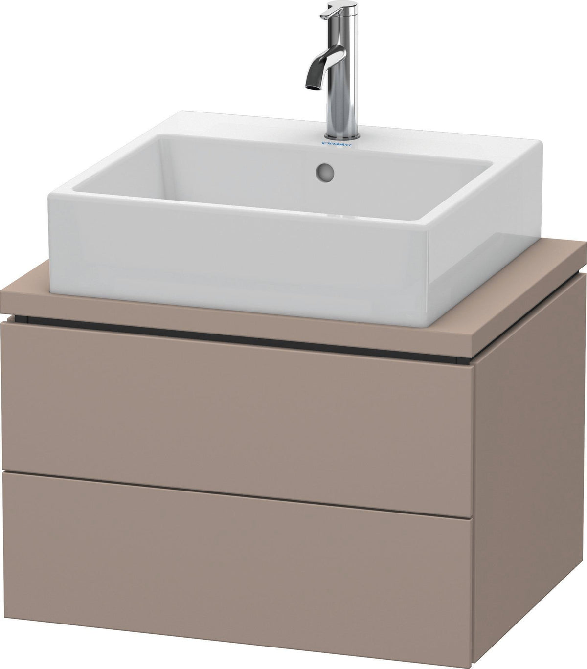 Duravit L-Cube Konsolenwaschtischunterbau 620 mm betongrau matt mit 2 Schubkästen und Tip-On-Technik