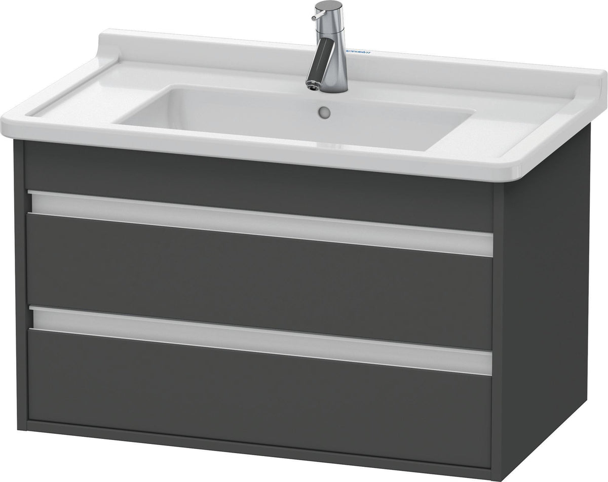 Duravit Ketho Waschtischunterbau wandhängend 800 mm basalt matt mit 2 Schubkästen