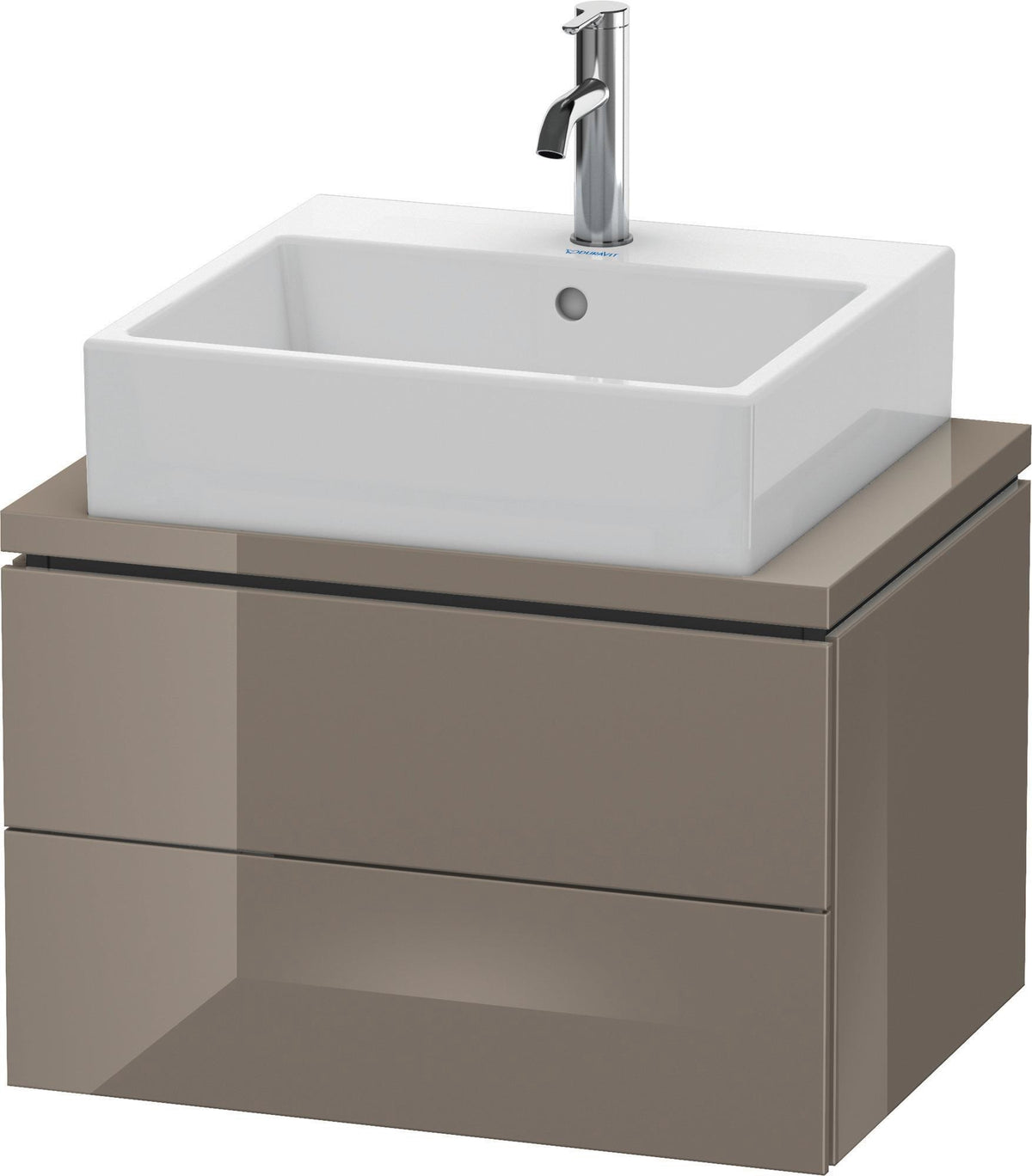 Duravit L-Cube Konsolenwaschtischunterbau 620 mm betongrau matt mit 2 Schubkästen und Tip-On-Technik