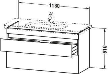 DURAVIT DuraStyle Waschtischunterbau 1130 mm Eiche Terra/Weiß Matt, wandhängend, 2 Schubkästen, Soft-Close