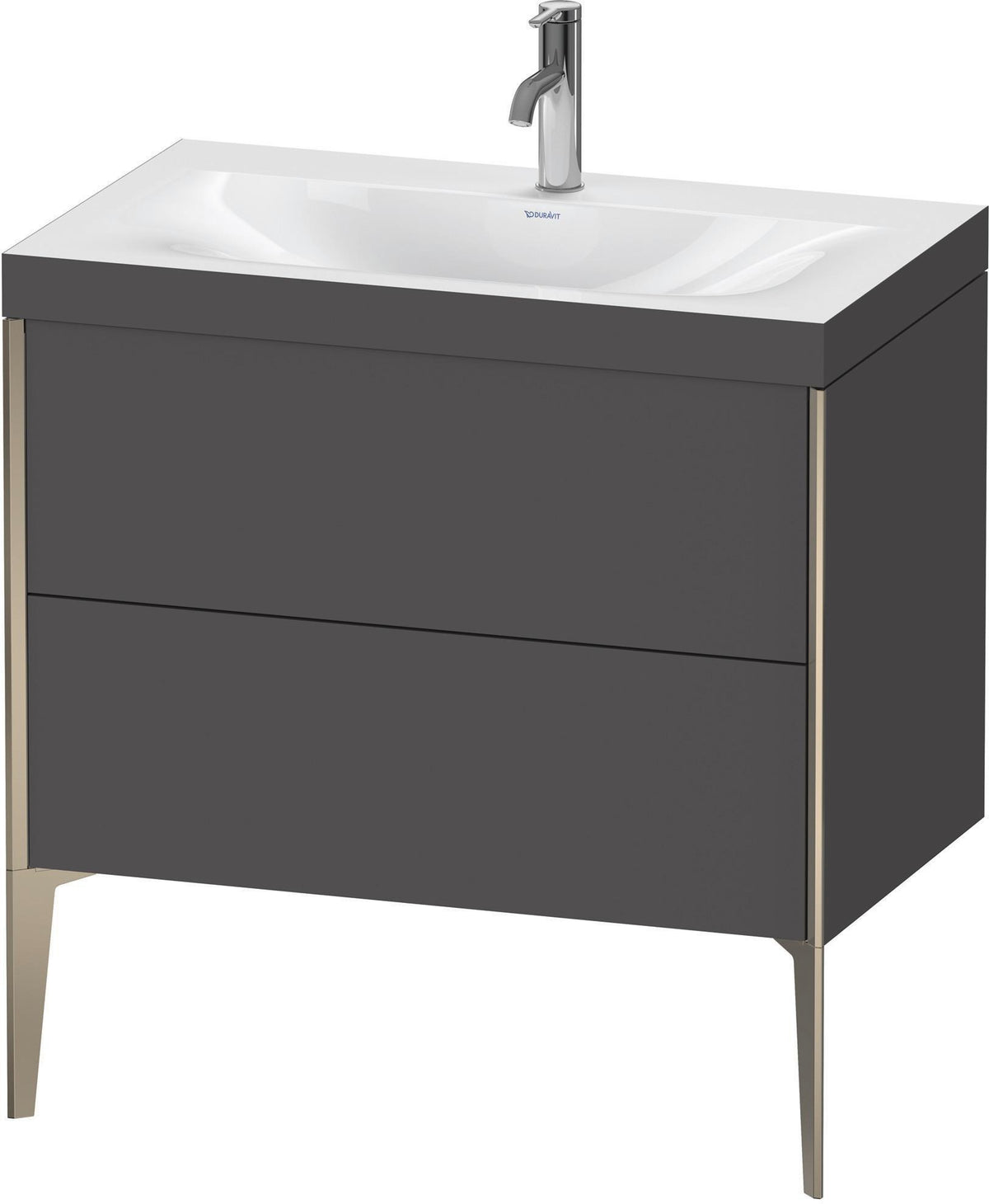 DURAVIT XViu c-bonded Waschtischset 800 mm bodenstehend mit 2 Auszügen und Tip-on Technik
