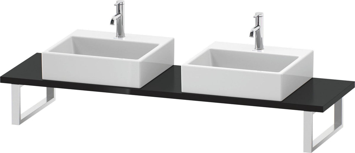 Duravit L-Cube Konsole variabel, 480 mm tief, weiß matt, mit 2 Waschschüssel-Aussparungen