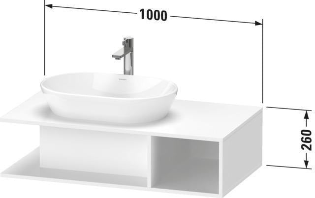 Duravit D-Neo Waschtischunterbau Eiche Terra 800 mm wandhängend mit offenem Fach rechts