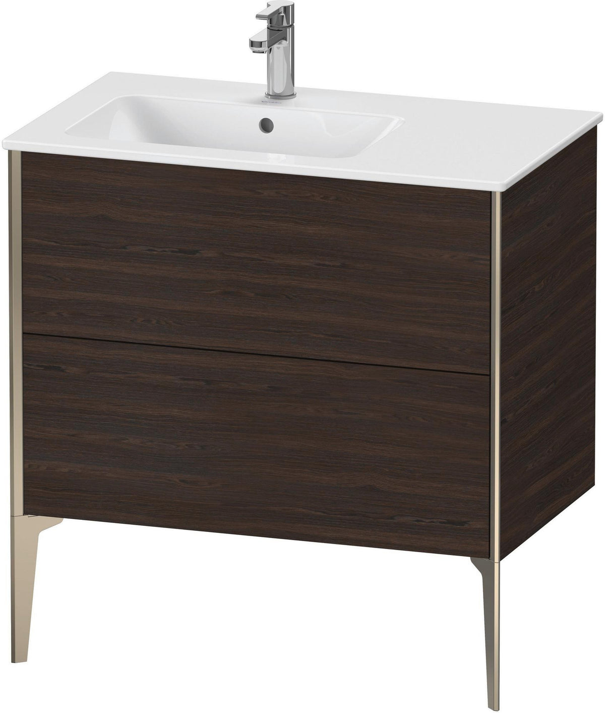 Duravit XViu Waschtischunterbau bodenstehend 810 mm mit 2 Auszügen, weiß matt, Tip-On Technik