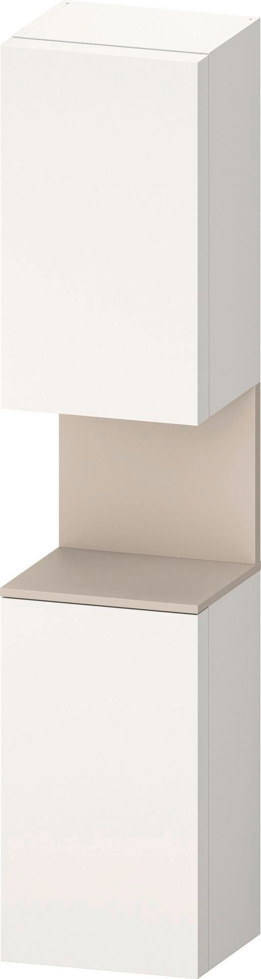 DURAVIT Qatego Hochschrank 400 mm Eiche Schwarz Matt – 2 Türen, Soft-Close, Tip-on