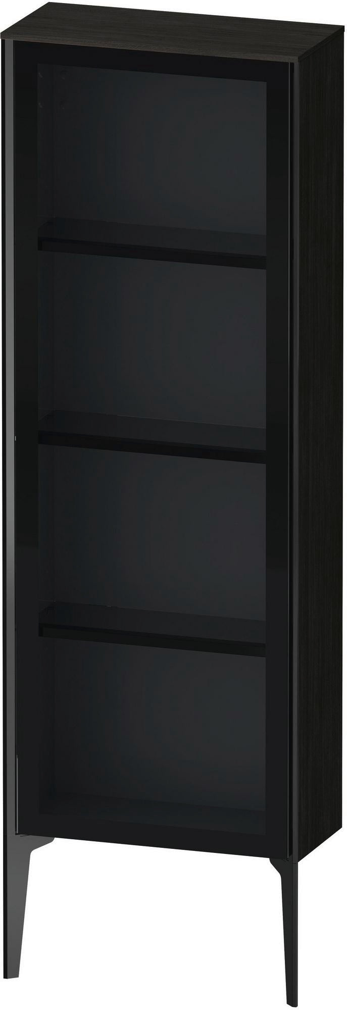 DURAVIT XViu Halbhochschrank mit Glastür 1330 mm Eiche matt – wandhängend, Push-Open, Soft-Close