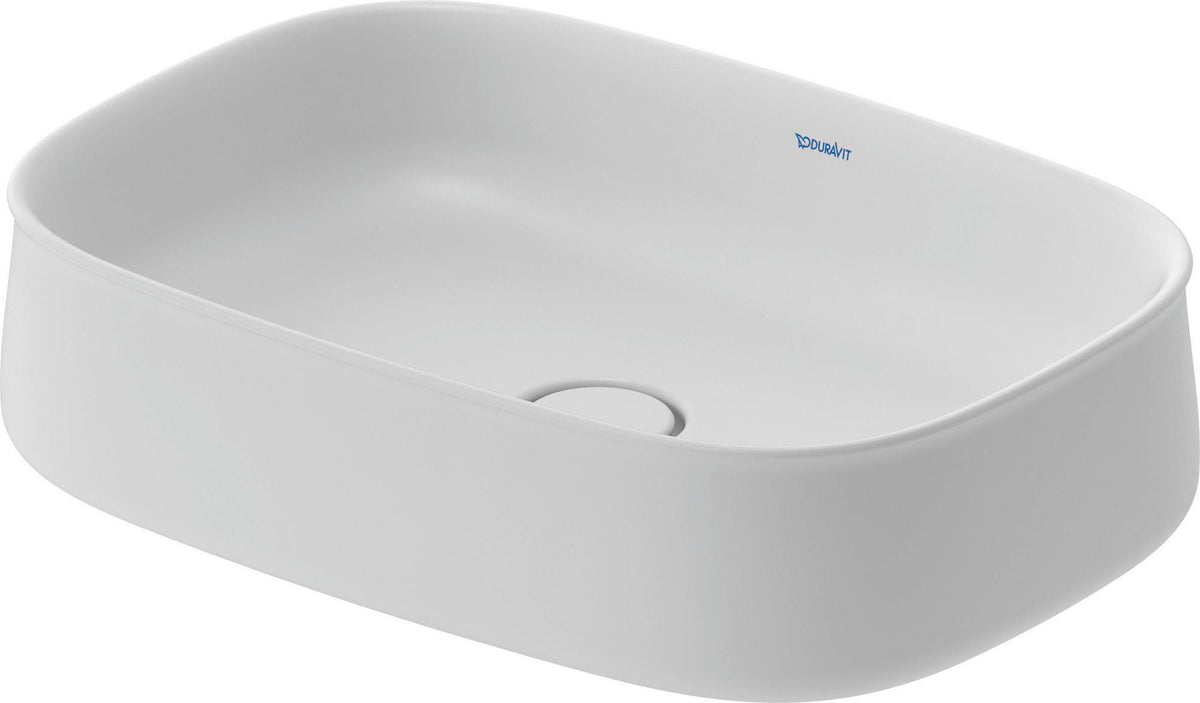 DURAVIT Zencha Aufsatzbecken 550 mm – Weiß, ohne Hahnloch & Überlauf, DuraCeram