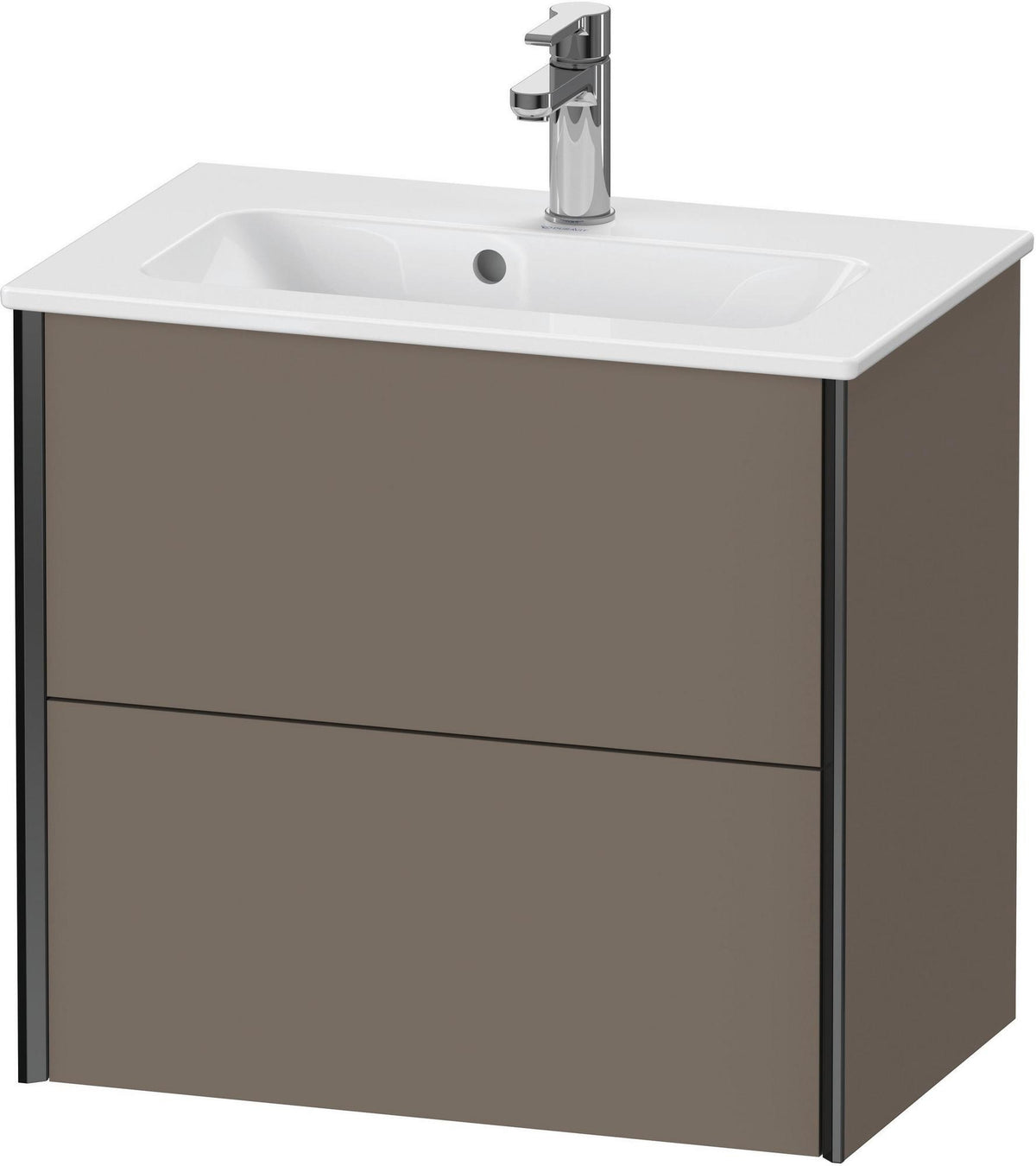 DURAVIT XViu Waschtischunterbau wandhängend 610 mm, 2 Schubladen, champagner matt/weiß matt