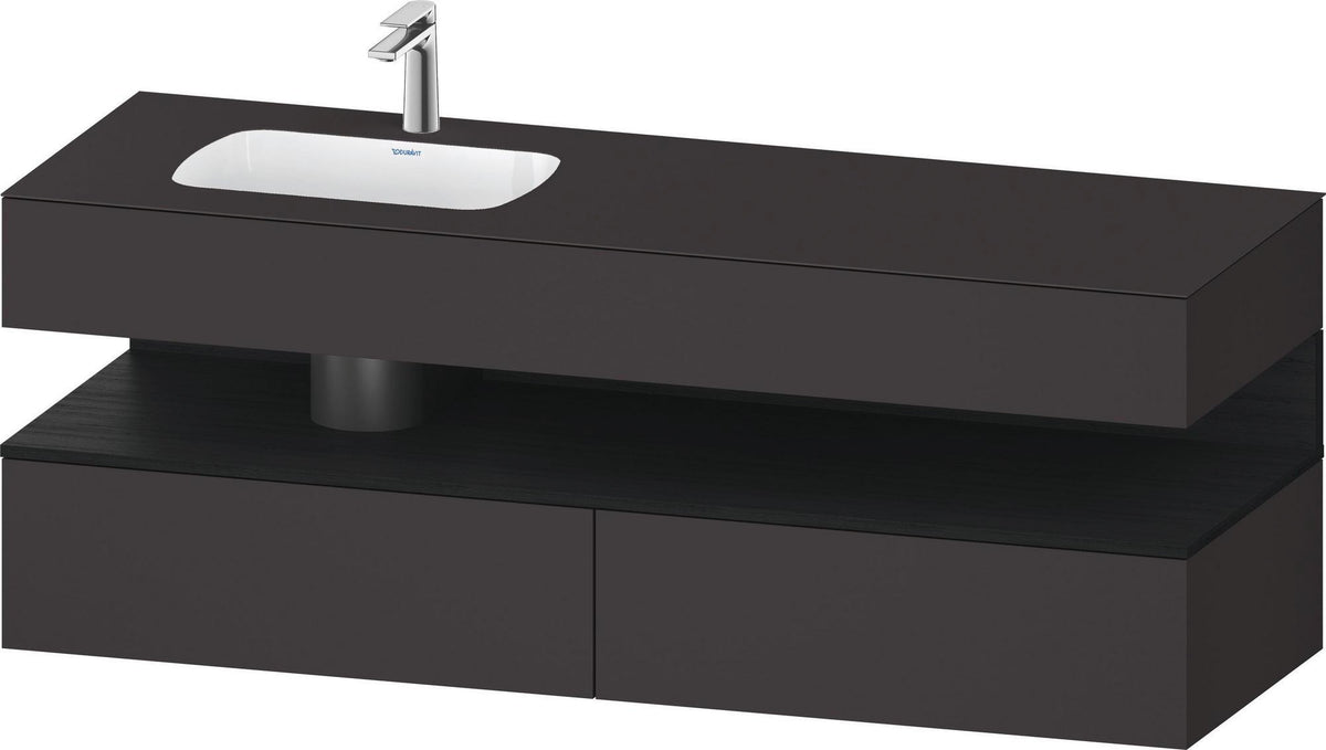 DURAVIT Qatego Studio F. A. Porsche Einbauwaschtisch mit Konsolenwaschtischunterbau 1600 mm Weiß Matt