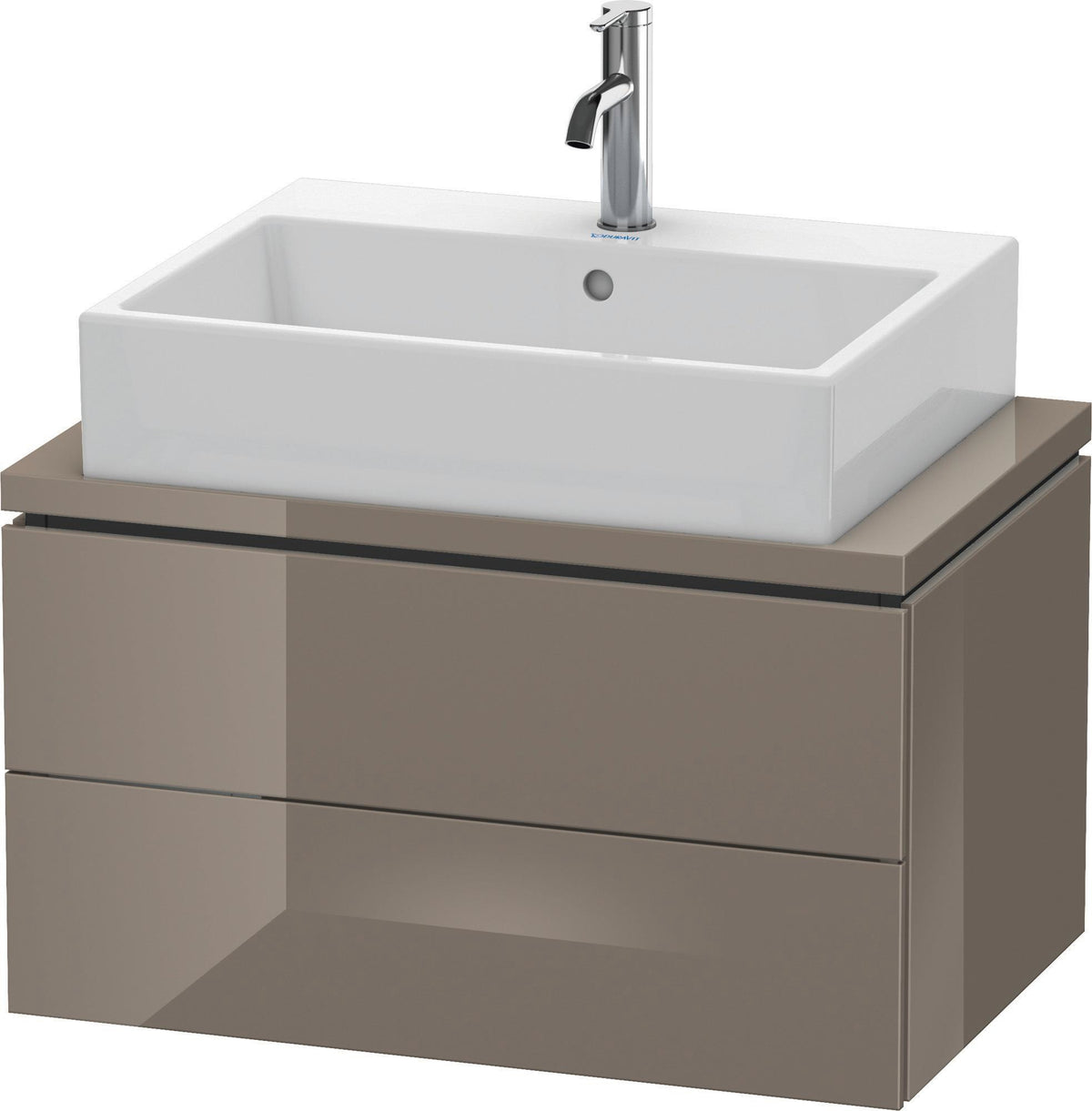 Duravit L-Cube Konsolenwaschtischunterbau 720 mm betongrau matt mit 2 Schubkästen und Tip-On-Technik