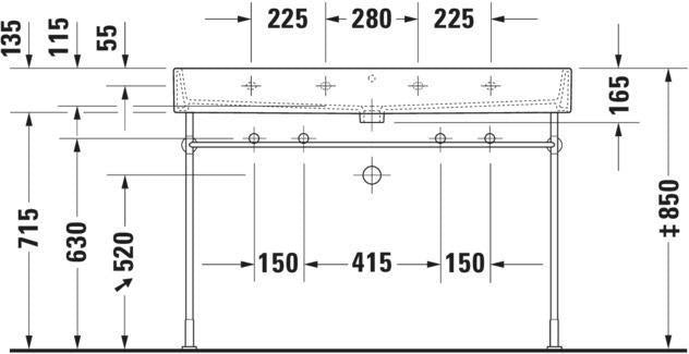 DURAVIT Vero Air Waschtisch 1200 mm mit Überlauf, 1 Becken, weiß – Wandmontage
