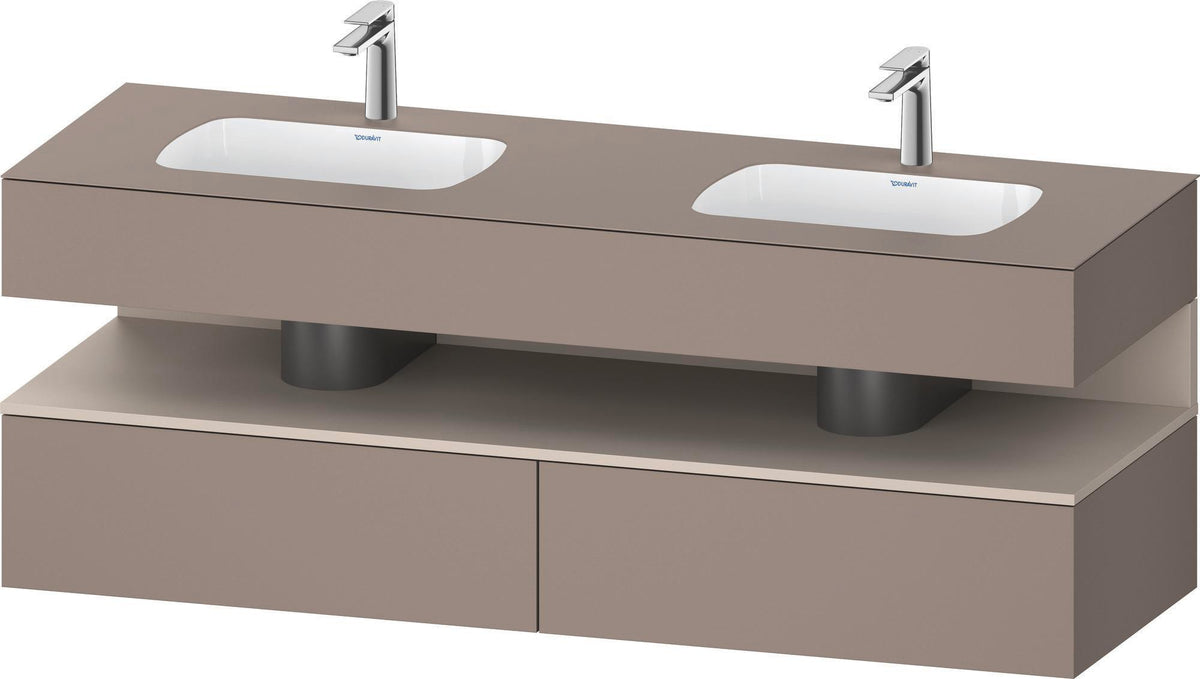 DURAVIT Qatego Studio F. A. Porsche Waschtischset 1600 mm mit Konsolenwaschtischunterbau, 2 Auszüge