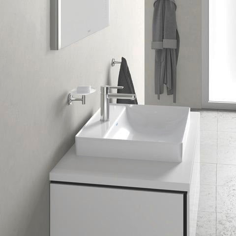 Duravit DuraSquare Aufsatzwaschtisch 600 mm, weiß, ohne Überlauf, mit Hahnlochbank – Design by Duravit
