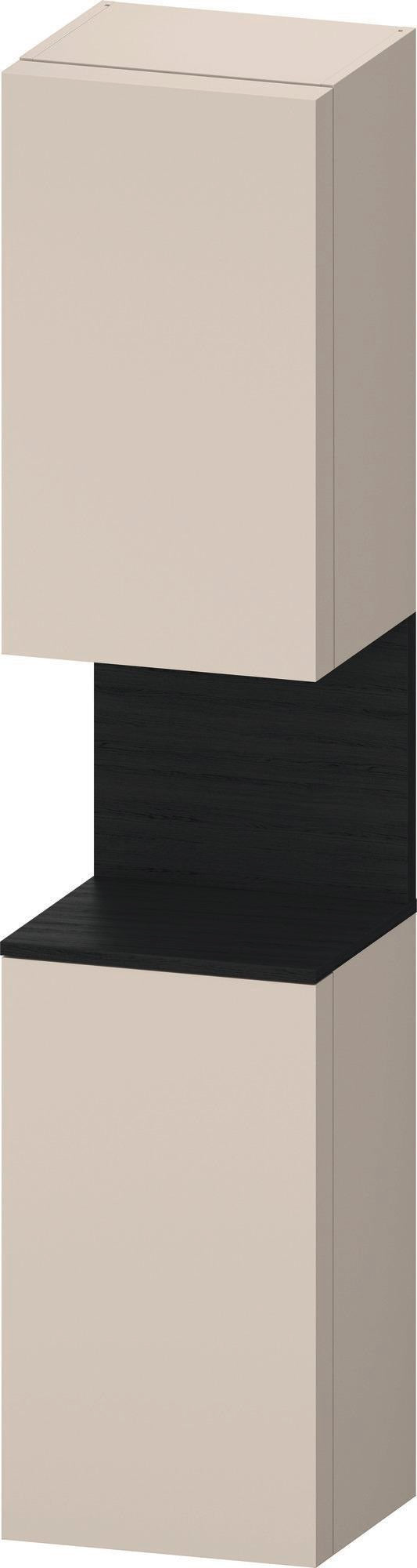 DURAVIT Qatego Hochschrank 400 mm Eiche Schwarz Matt – 2 Türen, Soft-Close, Tip-on
