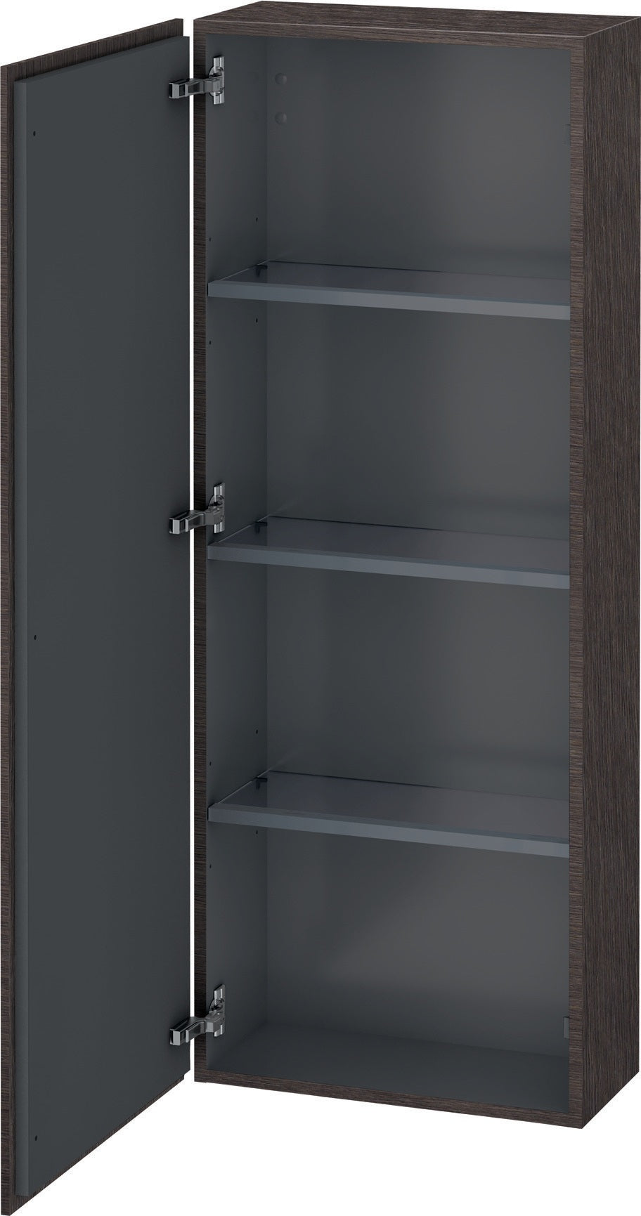 Duravit L-Cube Halbhochschrank 500 mm, 1 Tür links, betongrau matt, wandhängend, Soft-Close