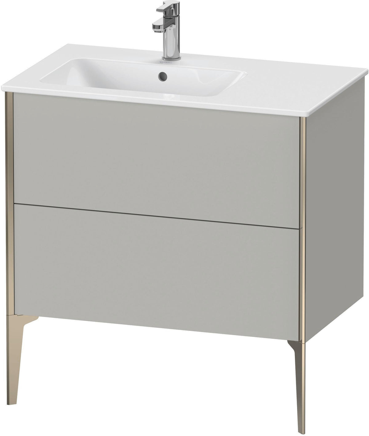 Duravit XViu Waschtischunterbau bodenstehend 810 mm mit 2 Auszügen, weiß matt, Tip-On Technik