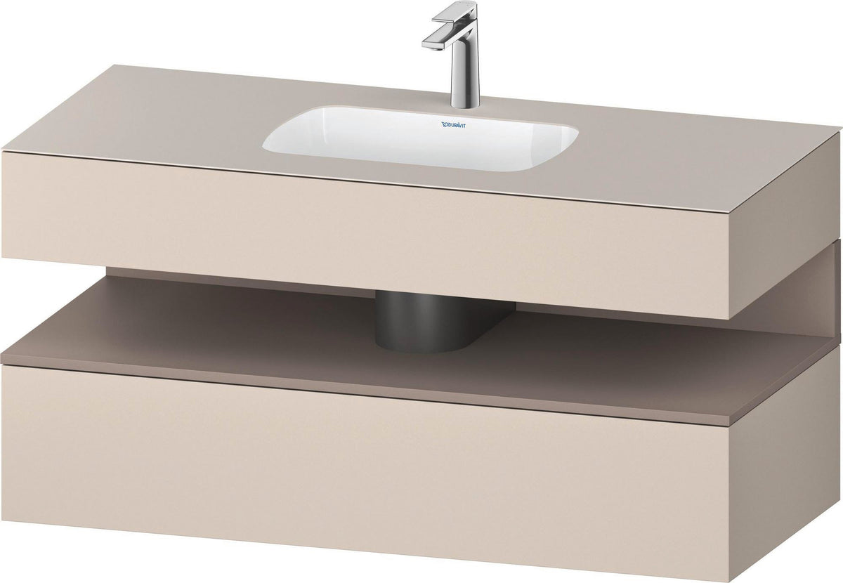 DURAVIT Qatego Studio F. A. Porsche Einbauwaschtisch mit Konsolenwaschtischunterbau 1200 mm Weiß Matt