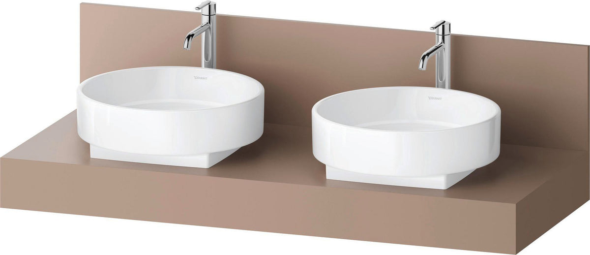 DURAVIT Balcoon Konsole 1300 mm mit 2 Waschschüssel-Ausschnitten, Elfenbein Matt