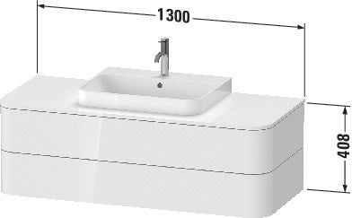 Duravit Waschtischunterbau Happy D.2 Plus 1300 mm taupe supermatt mit Tip-On-Technik