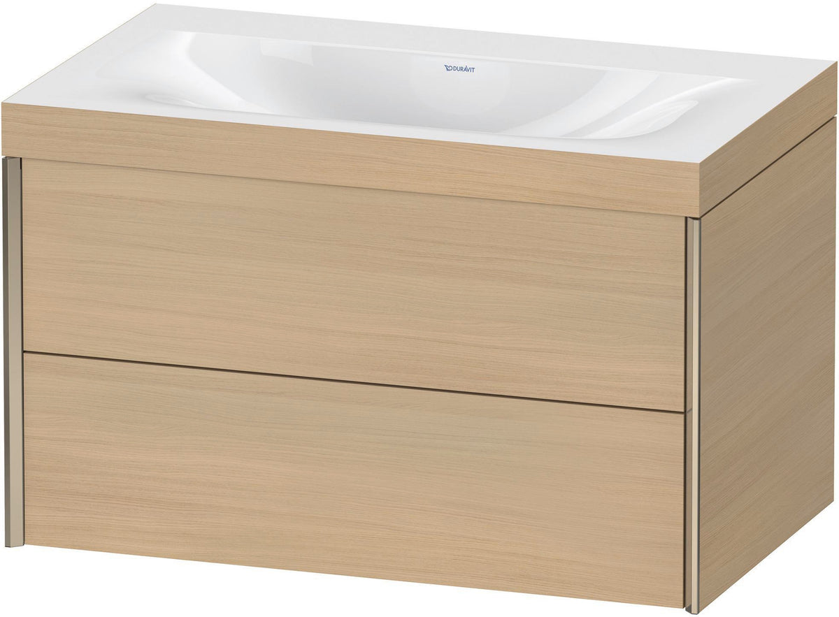 DURAVIT XViu c-bonded Waschtischset 800 mm wandhängend mit 2 Schubkästen und Tip-on-Technik
