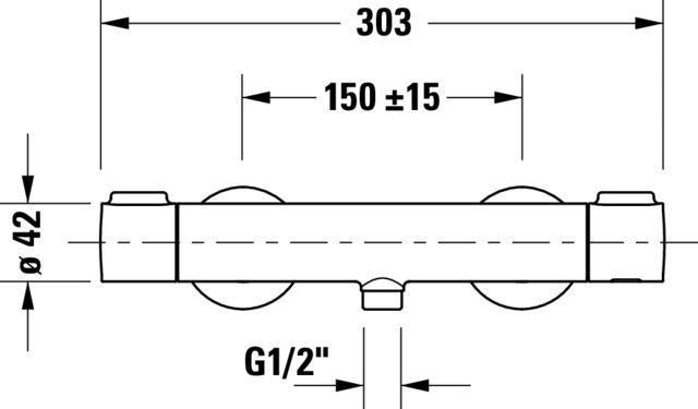DURAVIT Brausethermostat Aufputz Bronze Gebürstet – Thermostatkartusche, 2 Griffe, DN 15