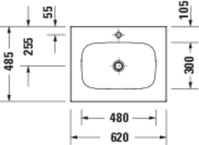 DURAVIT Sivida Möbelwaschtisch 620 mm DuroCast Plus Weiß Seidenmatt ohne Überlauf