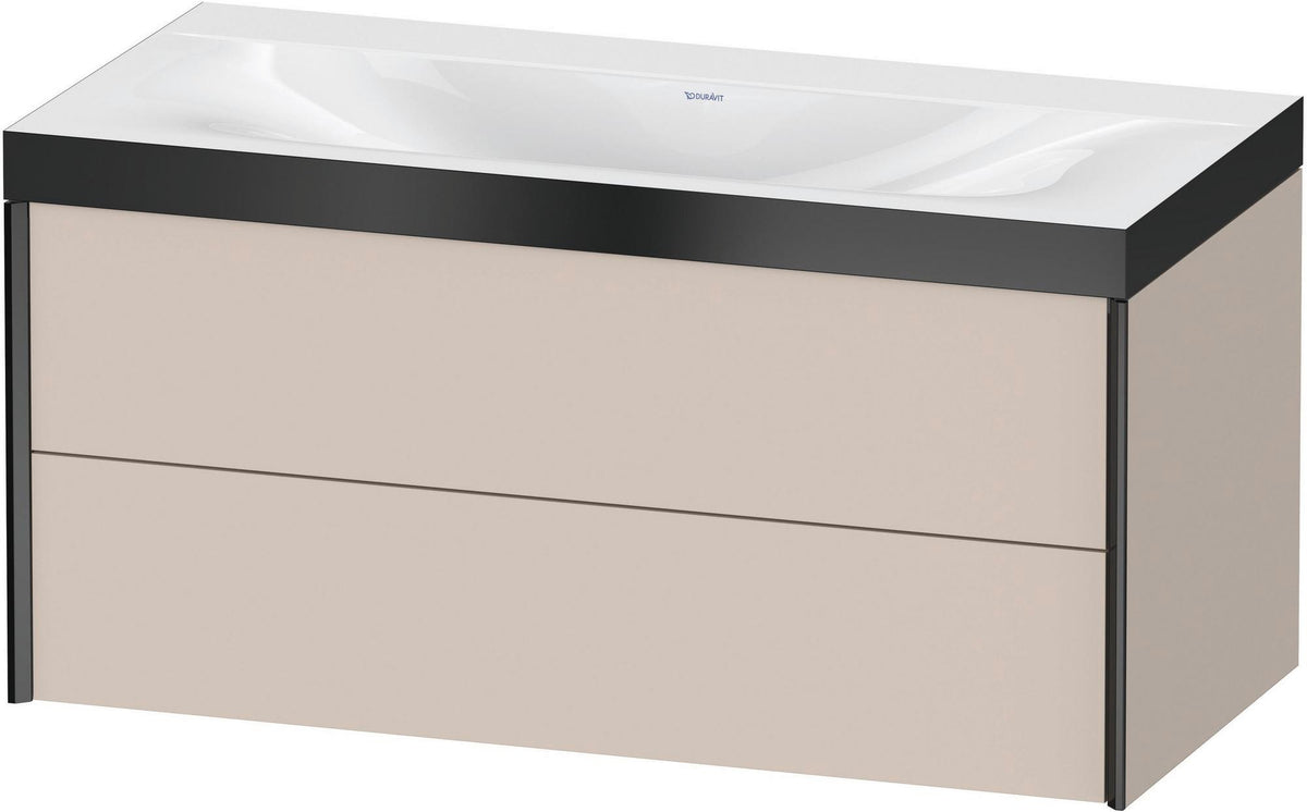 DURAVIT XViu c-bonded Waschtischunterbauset 1000 mm, 2 Schubkästen, schwarz matt, wandhängend