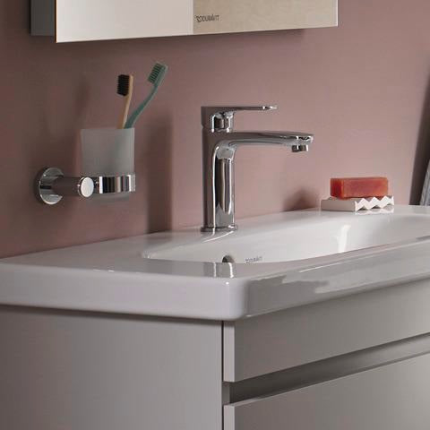 DURAVIT D-Code Glashalter Glas rechts Chrom – Wandmontage Zahnputzbecher mit Befestigungsmaterial