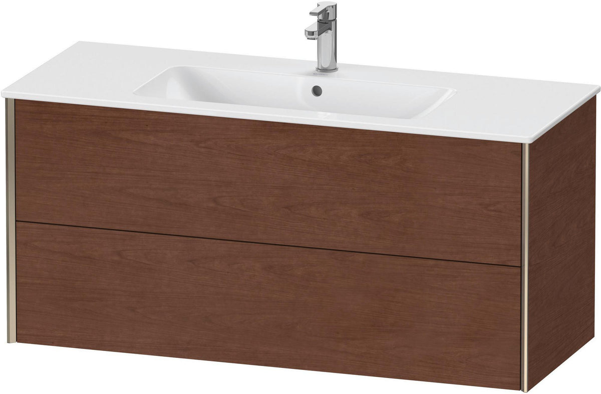 Duravit XViu Waschtischunterbau wandhängend 1210 mm, 2 Schubkästen, champagner matt/weiß matt