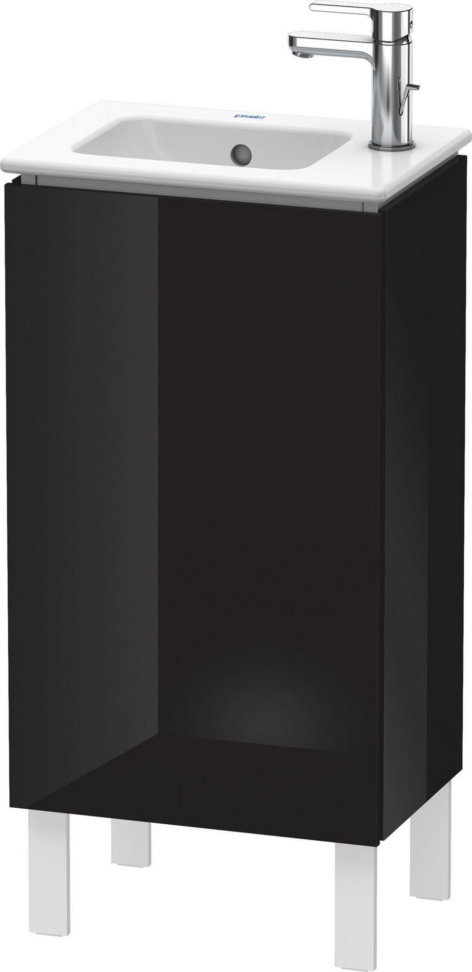 DURAVIT L-Cube Waschtischunterbau 294x420x704mm schwarz hochglanz, 1 Tür links, bodenstehend