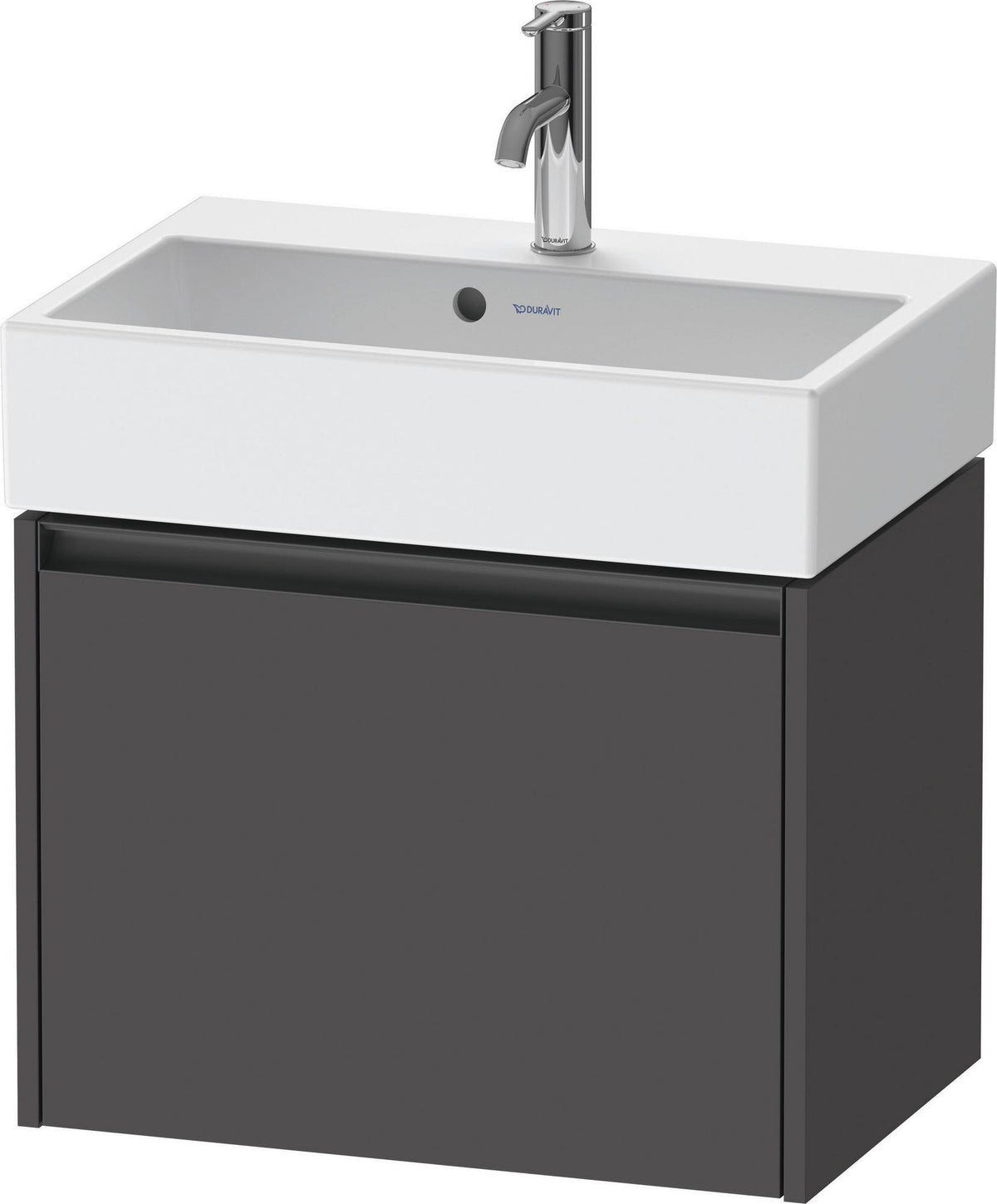 Duravit Ketho.2 Waschtischunterbau 584 mm betongrau matt – 1 Auszug, Soft-Close, wandhängend