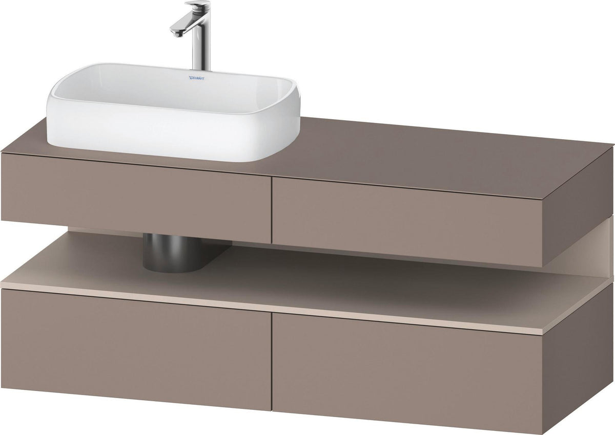 DURAVIT Qatego Studio F. A. Porsche Konsolenwaschtischunterbau 1400 mm Weiß Matt mit LED-Nischenbeleuchtung