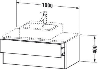 Duravit XSquare Waschtischunterbau 1000 mm – wandhängend, 2 Schubkästen, s-matt