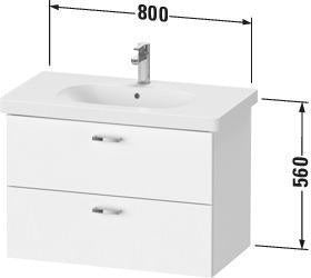 Duravit XBase Waschtischunterbau wandhängend 600 mm, 2 Schubladen, weiß matt – Soft-Close