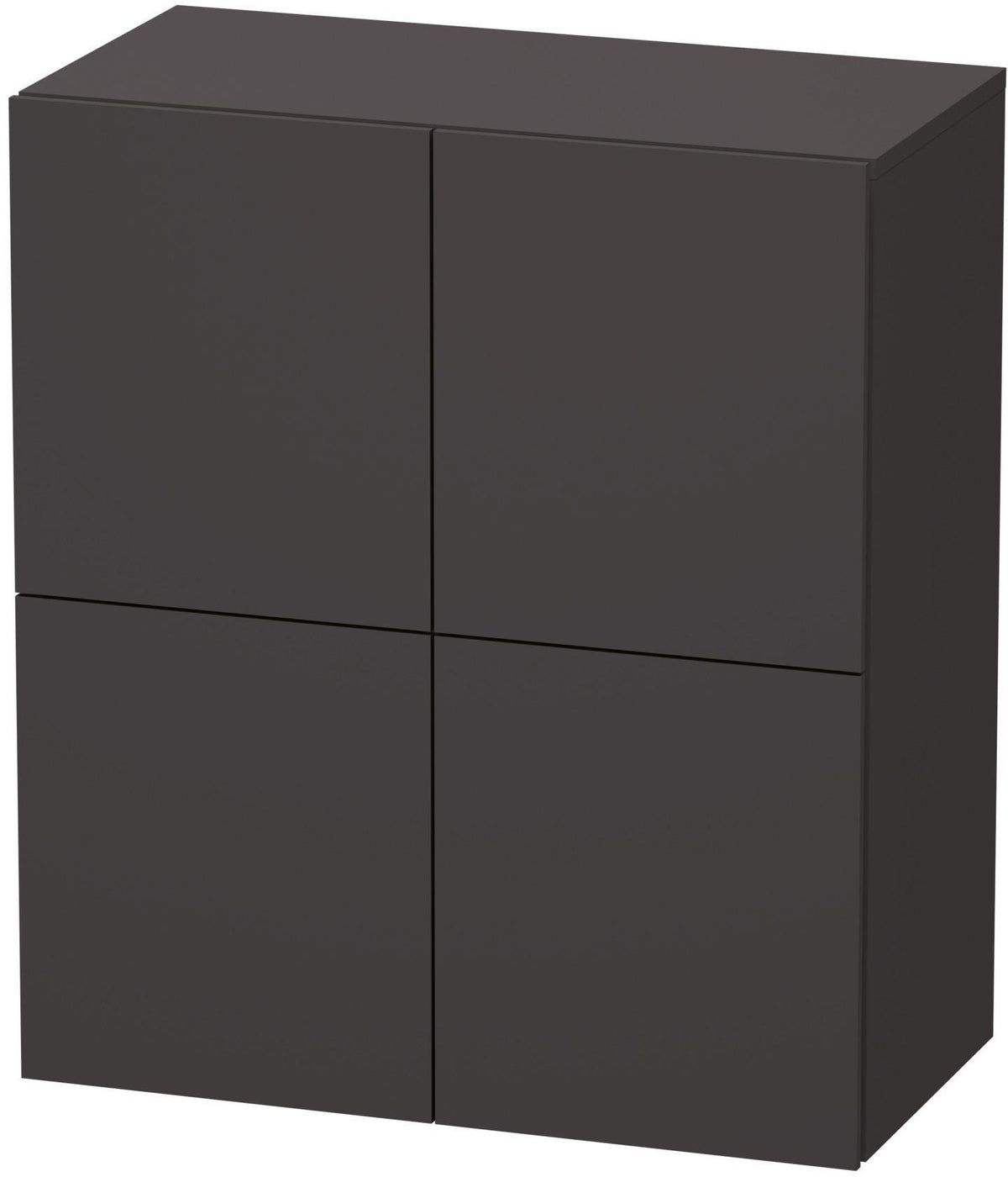 Duravit L-Cube Halbhochschrank 700 mm, 2 Türen, Taupe matt, Soft-Close, wandhängend