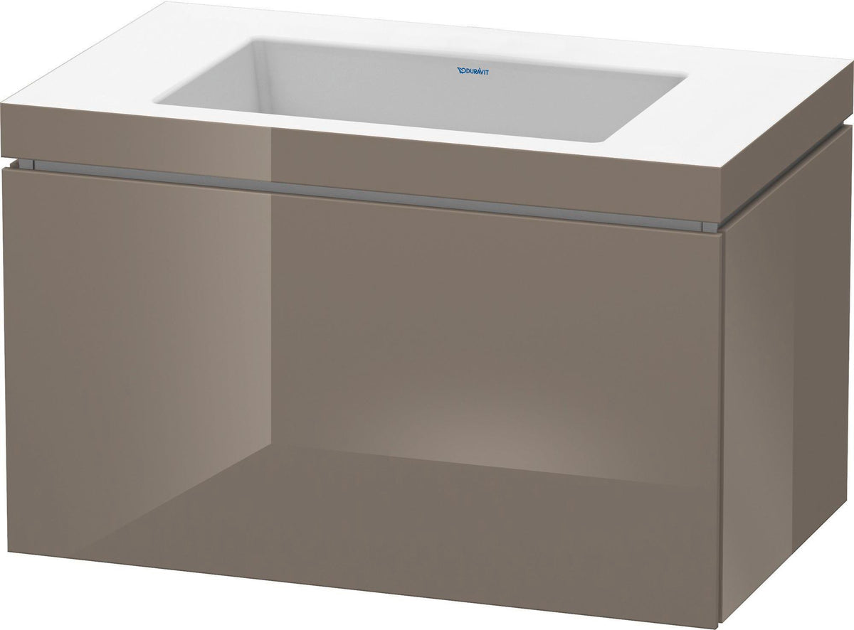 Duravit L-Cube c-bonded Waschtischset 800 mm Flannel Grey Hochglanz mit Vero Air Waschtisch