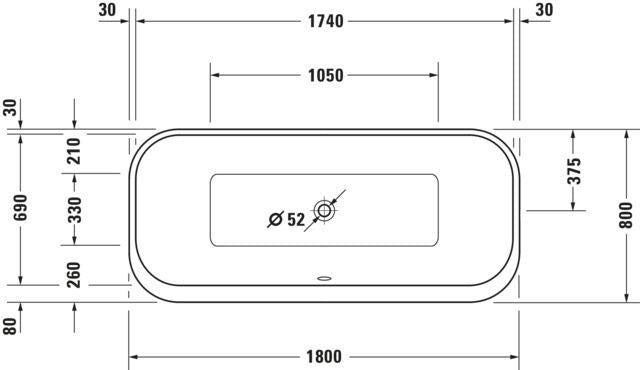 DURAVIT Happy D.2 Plus Freistehbadewanne 1800x800 Weiß Acryl mit 2 Rückenschrägen