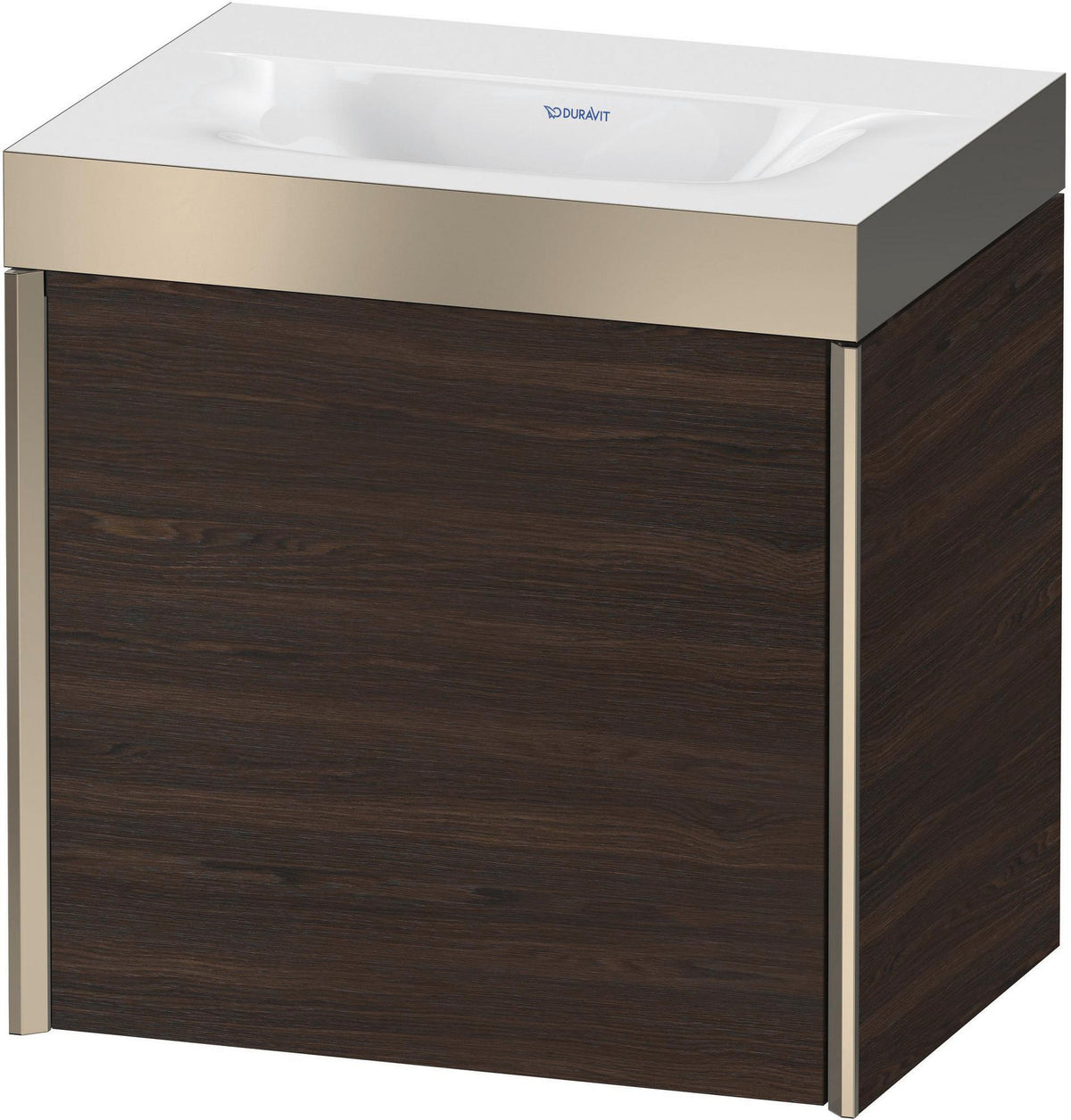 DURAVIT XViu Waschtischunterbau 460 mm, 1 Tür, champagner matt/nussbaum gebürstet, wandhängend