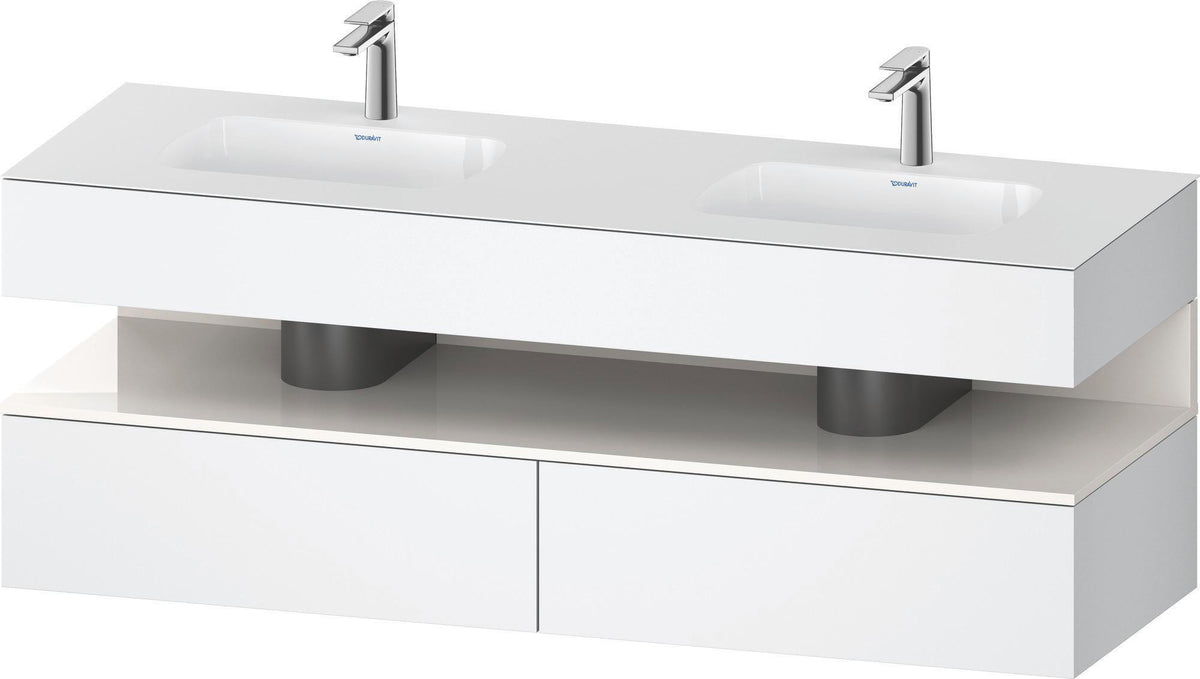 DURAVIT Qatego Studio F. A. Porsche Waschtischset 1600 mm mit Konsolenwaschtischunterbau, 2 Auszüge