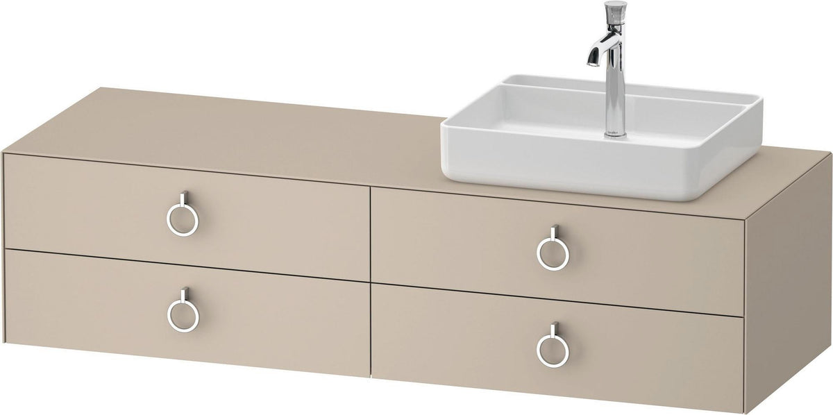 DURAVIT White Tulip Konsolenwaschtischunterbau 1600 mm mit 4 Schubkästen & LED-Innenbeleuchtung