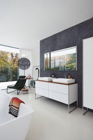 DURAVIT XSquare Waschtischunterbau 1600 mm betongrau matt, 4 Schubkästen, Tip-On, bodenstehend