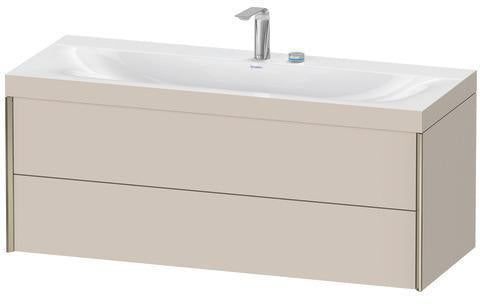 Duravit XVIU Möbelwaschtischset 1200x480mm mit Viu Waschtisch, Nussbaum Mitte, wandhängend