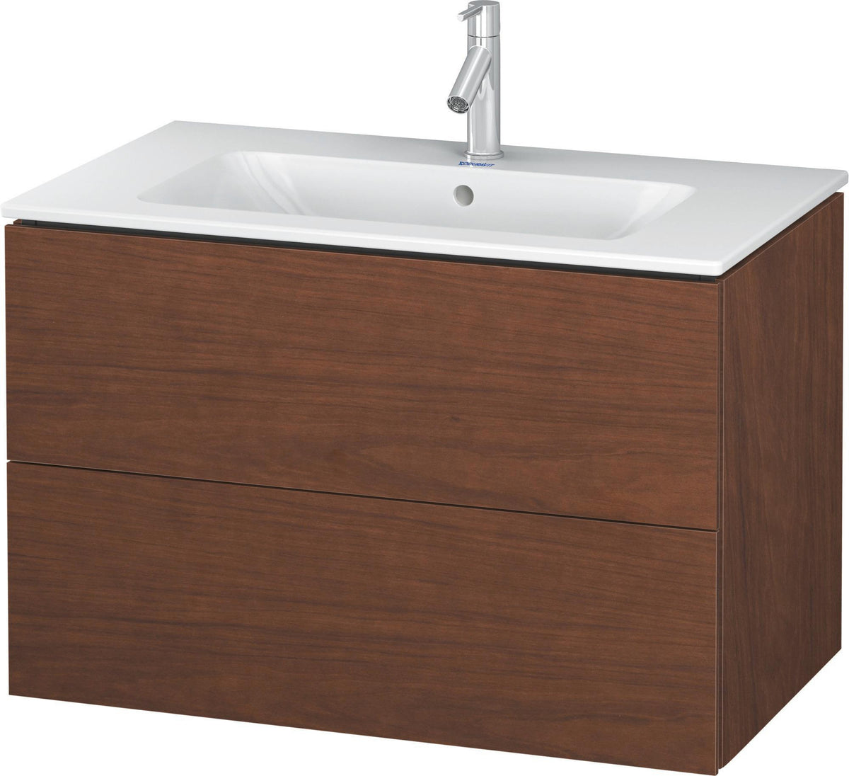 DURAVIT L-Cube Waschtischunterbau wandhängend 820 mm Amerikanisch Nussbaum, 2 Schubkästen