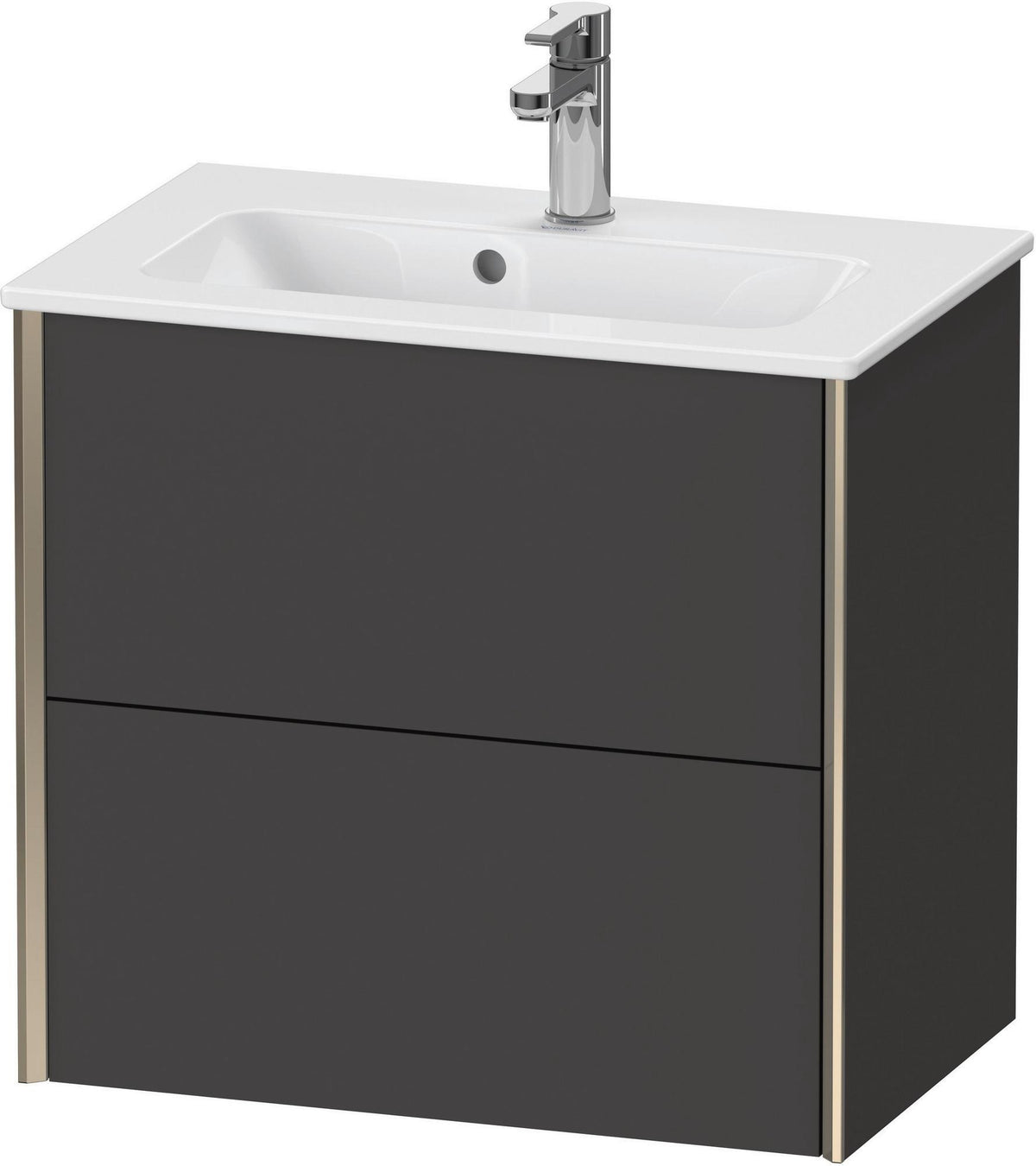 DURAVIT XViu Waschtischunterbau wandhängend 610 mm, 2 Schubladen, champagner matt/weiß matt